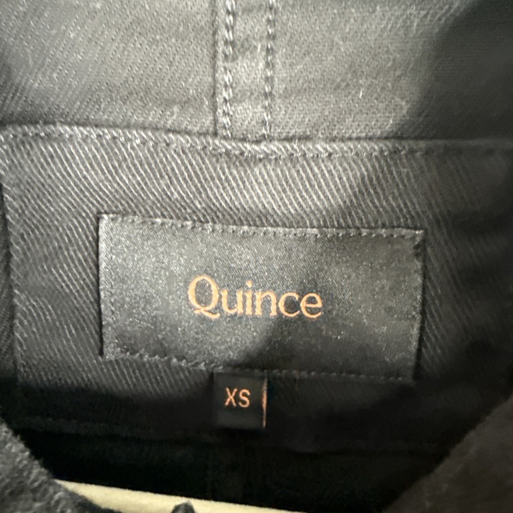 Quince Stretch Denim Jean Jacket Black Outerwear XS Y2K Grunge Goth Preppy - Picture 2 of 7